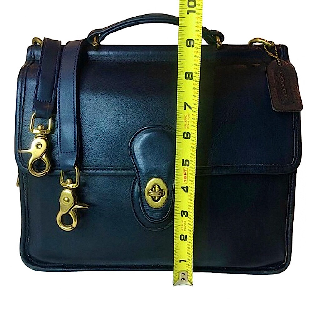 COACH WILLIS Navy Blue Glove Tanned Leather Shoulder Bag Vintage USA 9927 COA - Picture 7 of 17